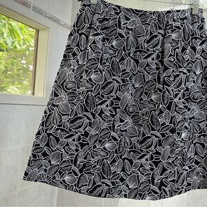 Navy blue with white embroidered pattern skirt